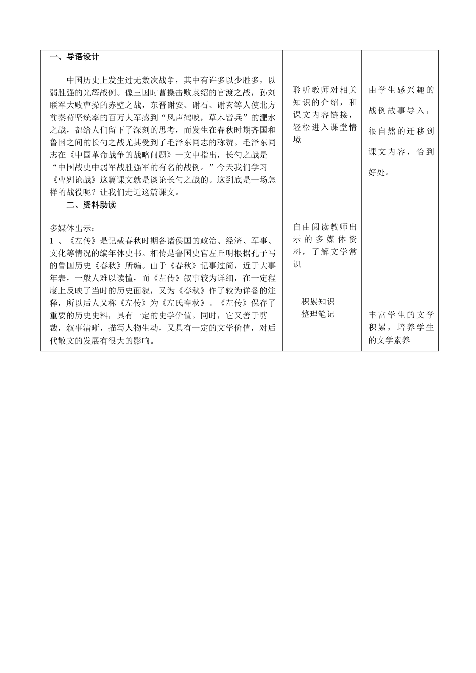 天津市小王庄中学九年级语文下册 21.曹刿论战教案 新人教版_第2页