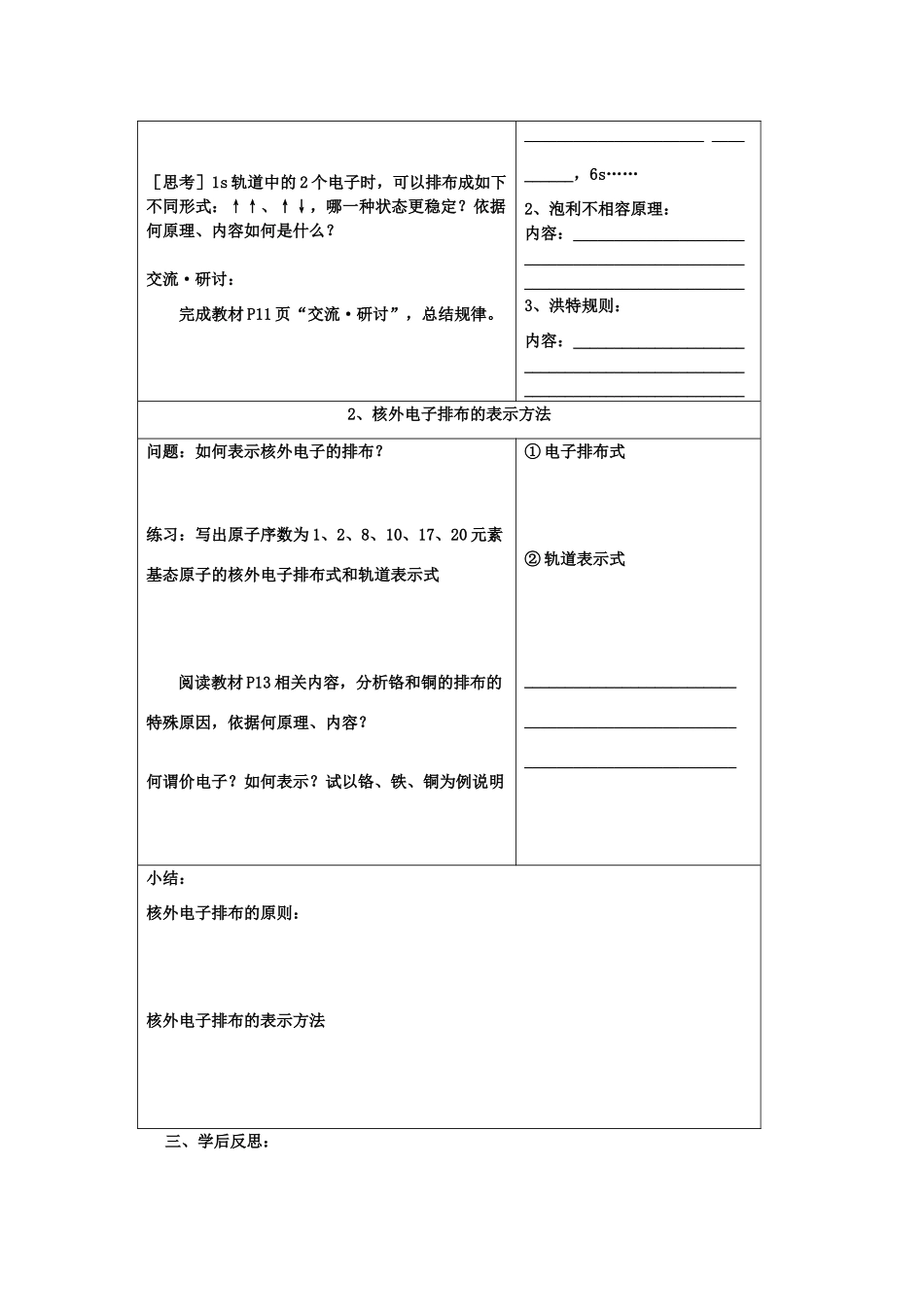 高中化学 1.2.1《原子结构和元素周期表》学案 鲁科版_第2页