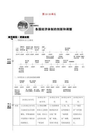 高考历史总复习 第14-16单元学案 岳麓版-岳麓版高三全册历史学案