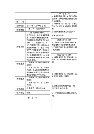 高中化学：1.2《元素周期律》学案-3（新人教版必修2）