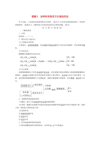 高中化学 主题5 正确使用化学品 课题2 怎样科学使用卫生清洁用品学案 鲁科版选修1-鲁科版高二选修1化学学案
