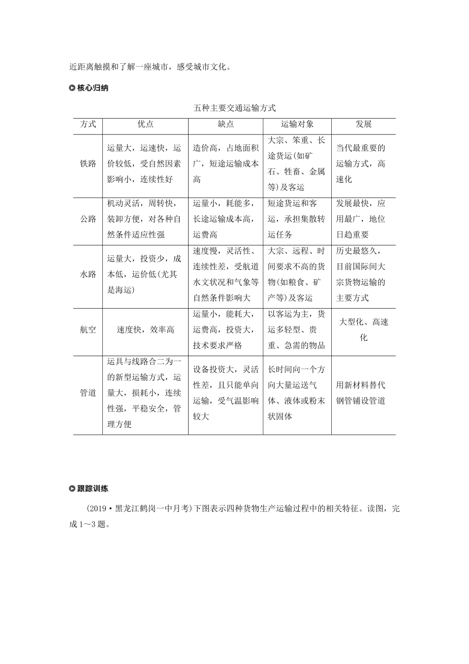 高中地理 第4章 区域发展战略 第一节 交通运输与区域发展学案 湘教版必修第二册-湘教版高一第二册地理学案_第3页