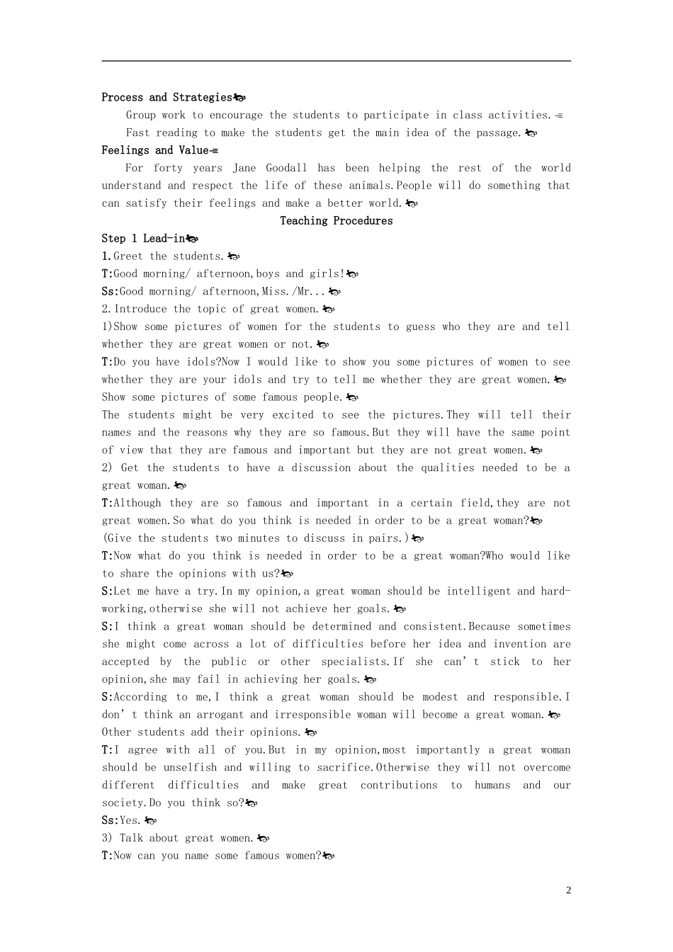 高中英语-Period-1-Reading(Unit-1-Women-of-achievement)优秀教案-新人教版必修4_第2页