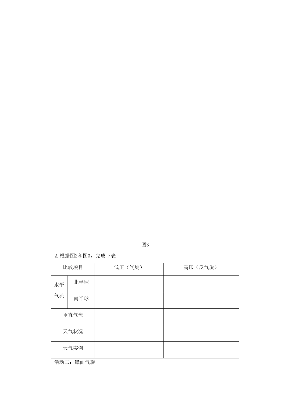 高中地理 第二章 自然环境中的物质运动和能量交换 2.3 大气环境（三）（第2课时）导学案（无答案）湘教版必修1-湘教版高一必修1地理学案_第2页