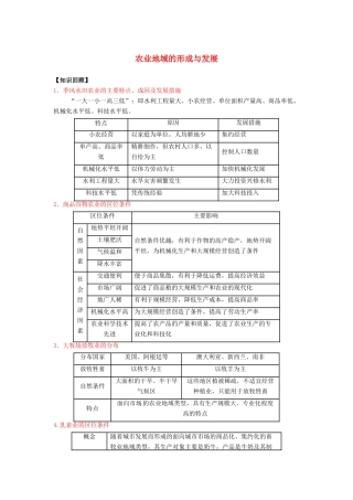 高三地理一轮复习 农业地域的形成与发展学案（含解析）-人教版高三全册地理学案