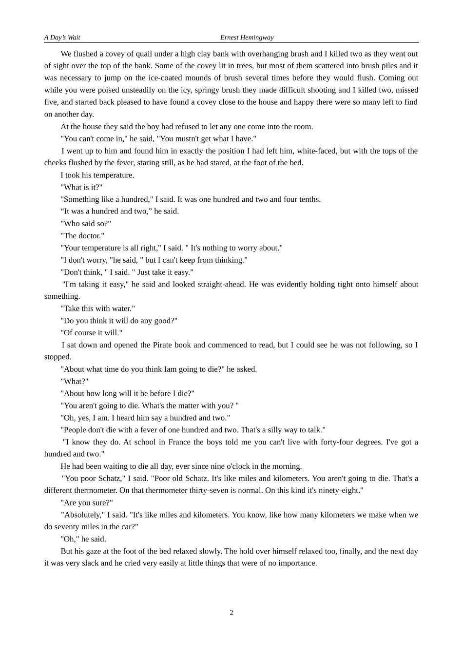 A-Day's-Wait-by-Hemingway_第2页