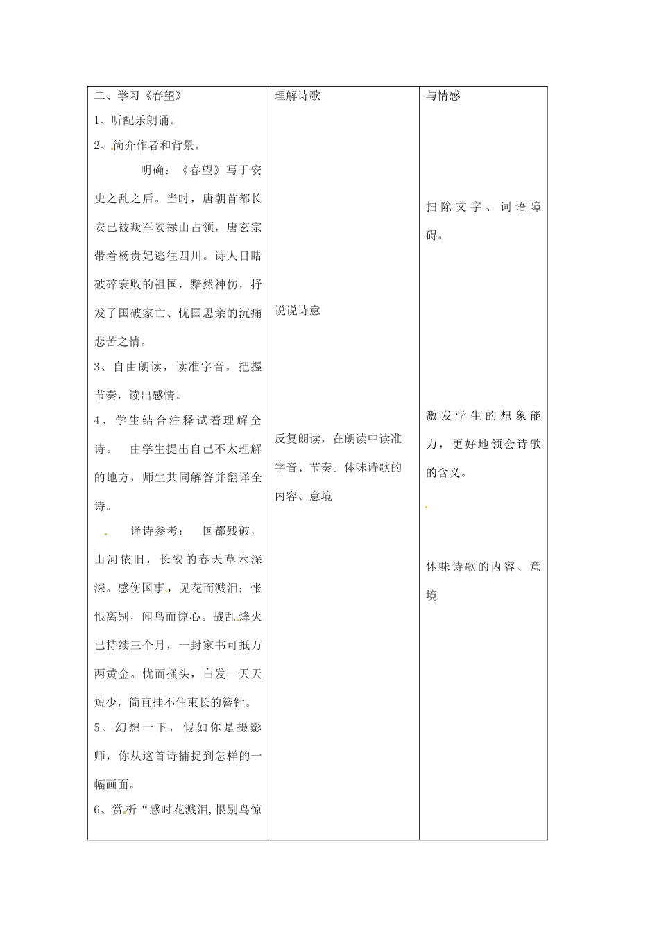 江苏省昆山市锦溪中学八年级语文上册 古诗四首（第1课时）教案 苏教版_第2页