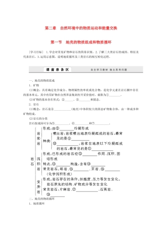 高中地理 2.1《地壳的物质组成和物质循环》导学案 湘教版必修1-湘教版高一必修1地理学案
