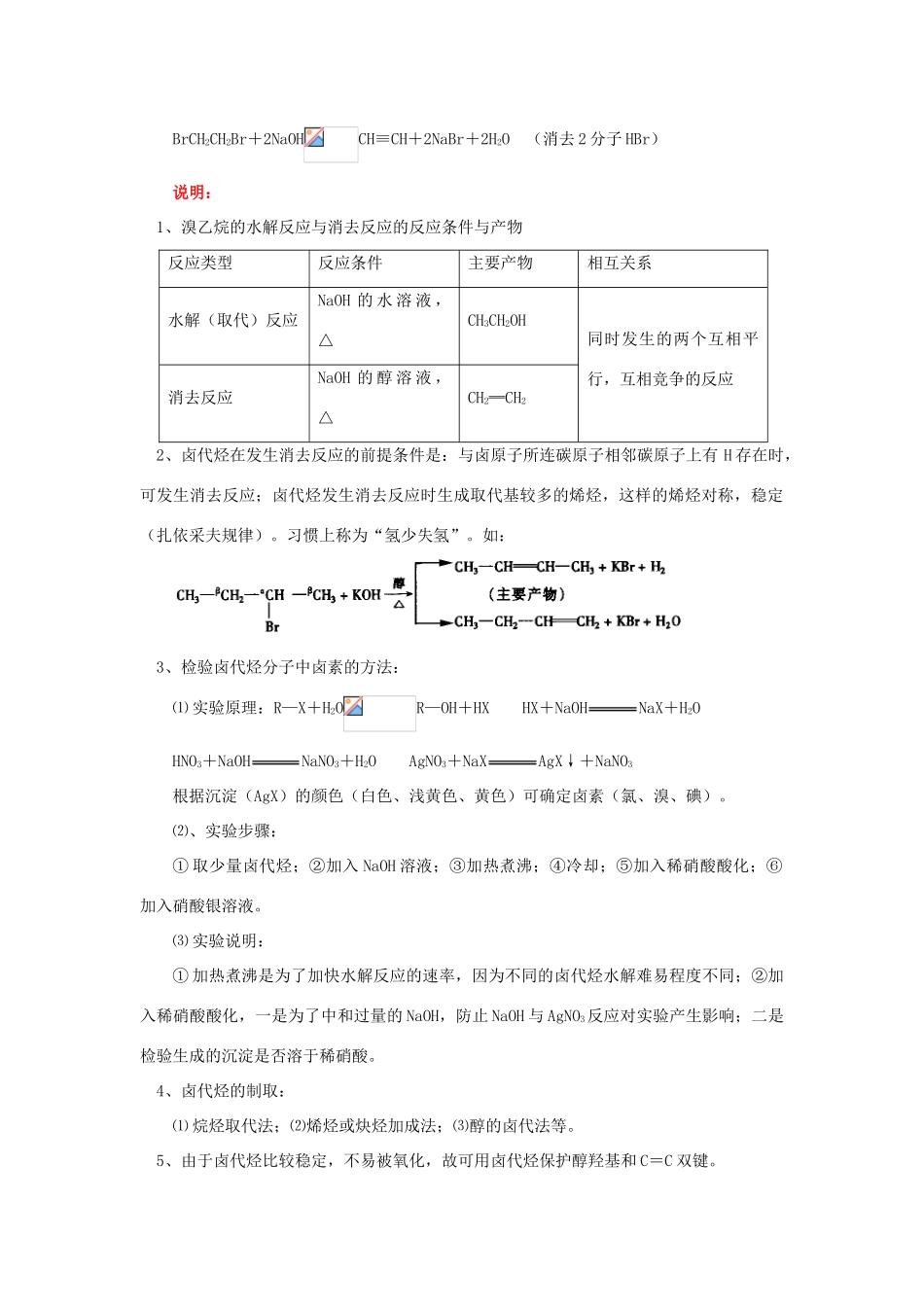 高考化学第一轮复习 专题 卤代烃和醇学案 苏教版-苏教版高三全册化学学案_第2页