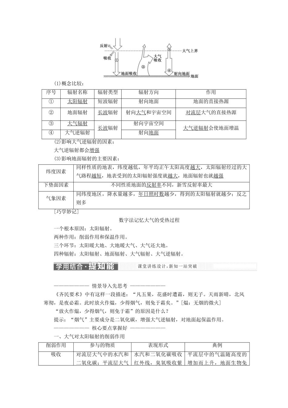 高中地理 第二章 自然环境中的物质运动和能量交换 第三节 大气环境学案 湘教版必修1-湘教版高一必修1地理学案_第2页