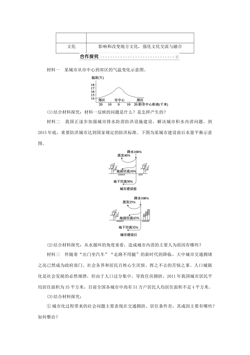 高中地理 第二章 城市与环境 第三节 城市化过程对地理环境的影响学案 湘教版必修2-湘教版高一必修2地理学案_第2页