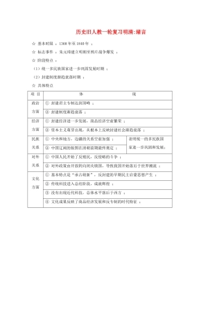 高三历史一轮复习明清：绪言旧人教版