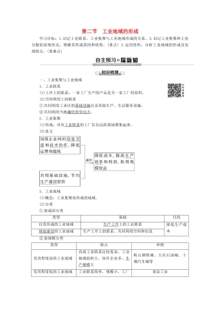 高中地理 第4章 工业地域的形成与发展 第2节 工业地域的形成学案 新人教版必修2-新人教版高一必修2地理学案