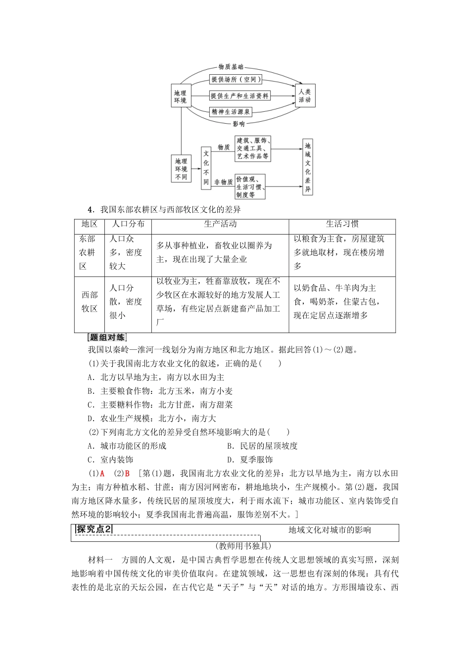 高中地理 第二章 城市与城市化 附2 地域文化与城乡景观学案 新人教版必修2-新人教版高一必修2地理学案_第3页