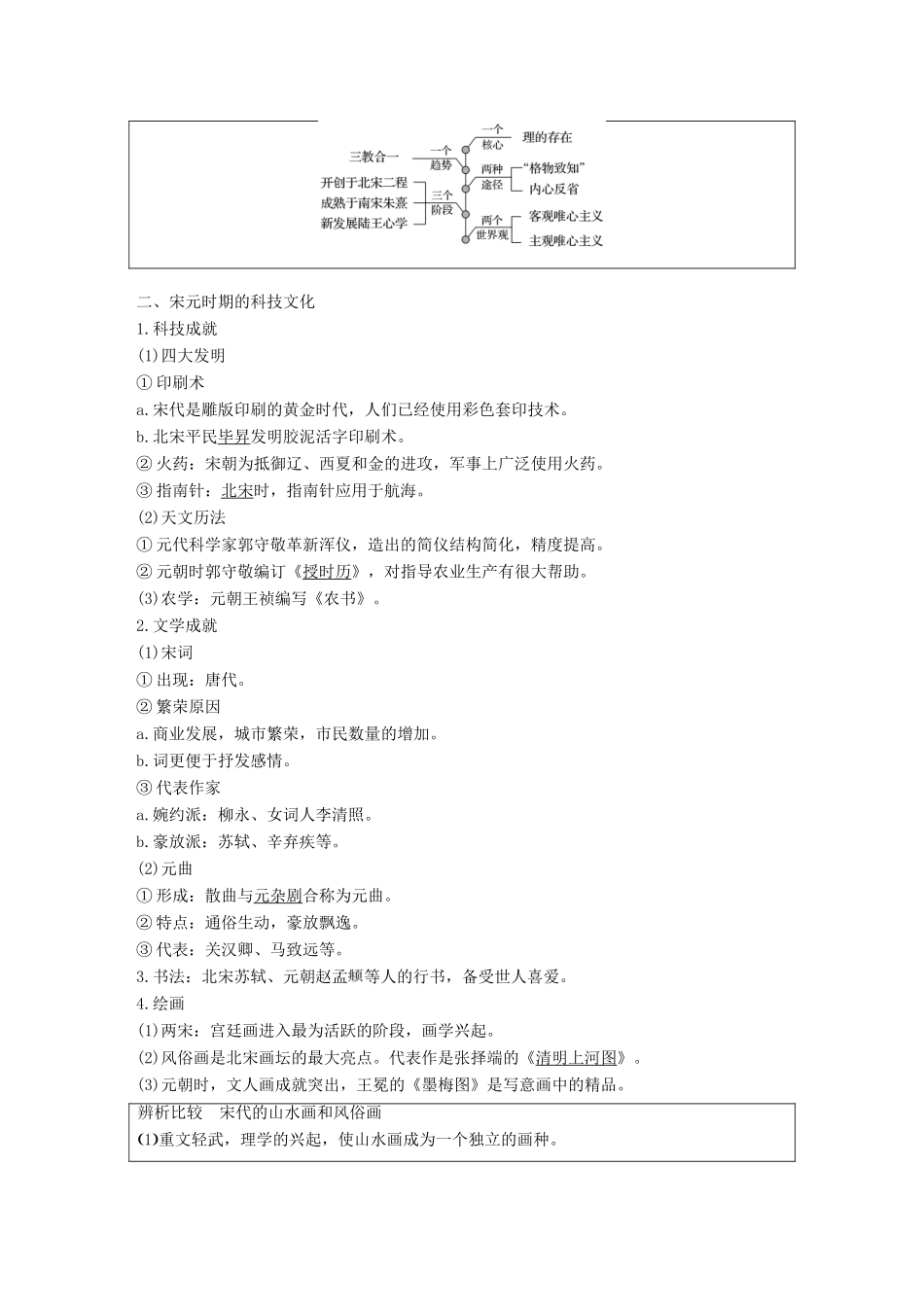 高考历史一轮复习 第四单元 中华文明的成熟—宋元时期 第8讲 宋元时期的思想与科技文化学案 新人教版-新人教版高三全册历史学案_第2页