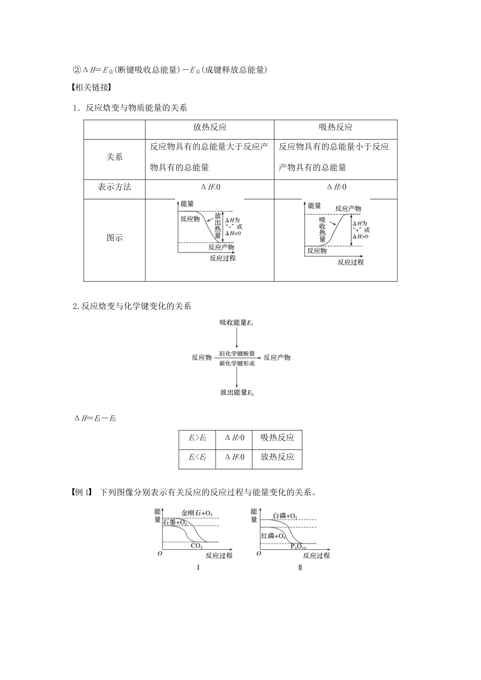 高中化学 第1章 第1节 第2课时 焓变 热化学方程式学案（含解析）鲁科版选修4-鲁科版高中选修4化学学案_第2页