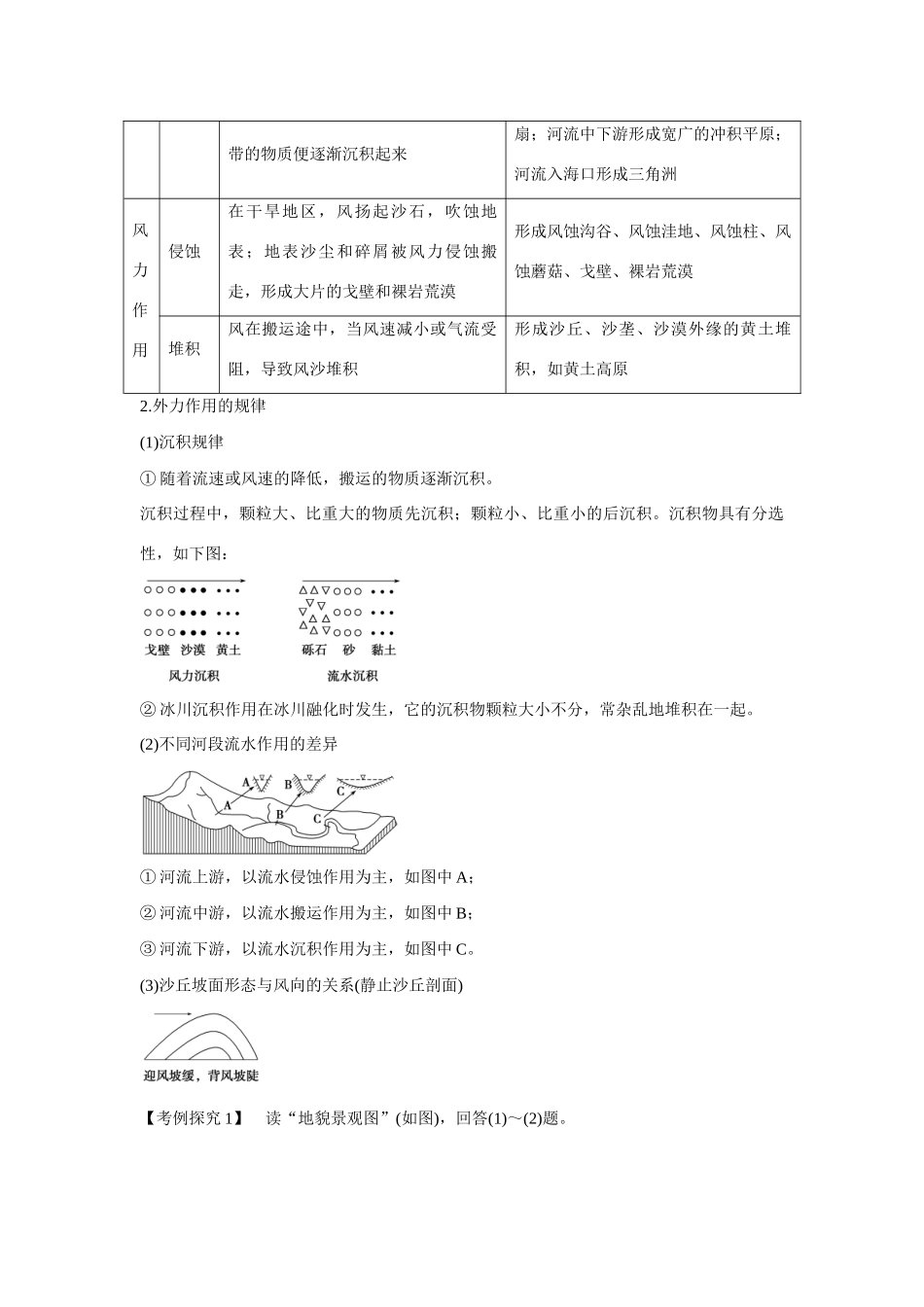 高中地理 2.2.2《外力作用与地表形态》导学案 湘教版必修1-湘教版高一必修1地理学案_第3页
