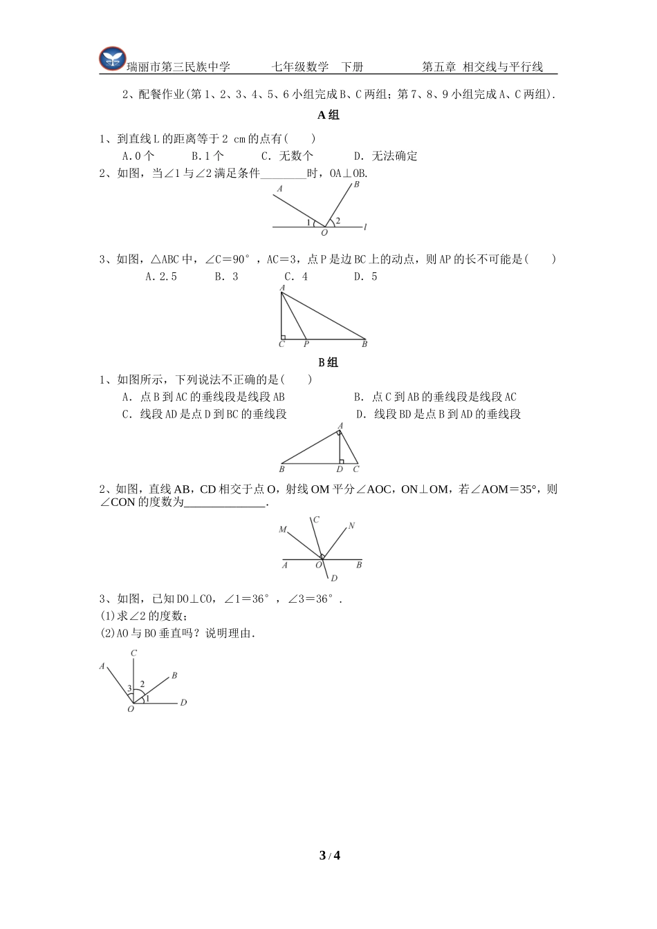 5.1.2垂线(2)学案_第3页