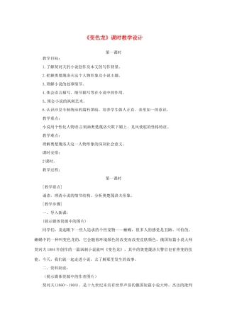 山东省曲阜市陵城镇中学九年级语文《变色龙》课时教案（1）