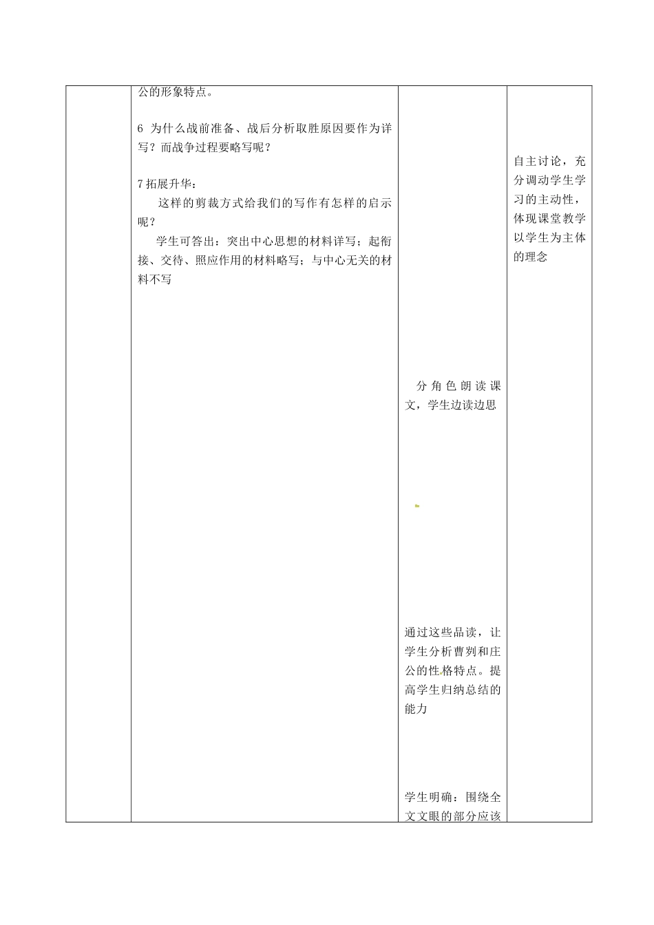 吉林省松原市九年级语文上册 第10课《曹刿论战》教案 长春版-长春版初中九年级上册语文教案_第3页