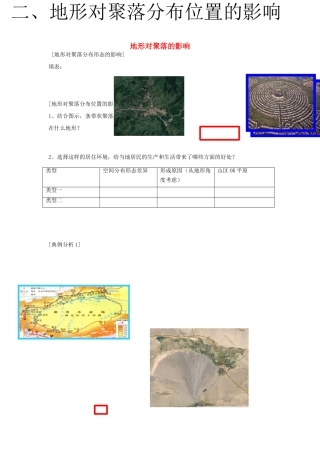 高中地理 4.1 地形对聚落的影响学案 湘教版必修1-湘教版高一必修1地理学案