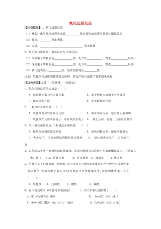 高中化学 2.3.4 氧化还原反应学案 新人教版必修1-新人教版高一必修1化学学案