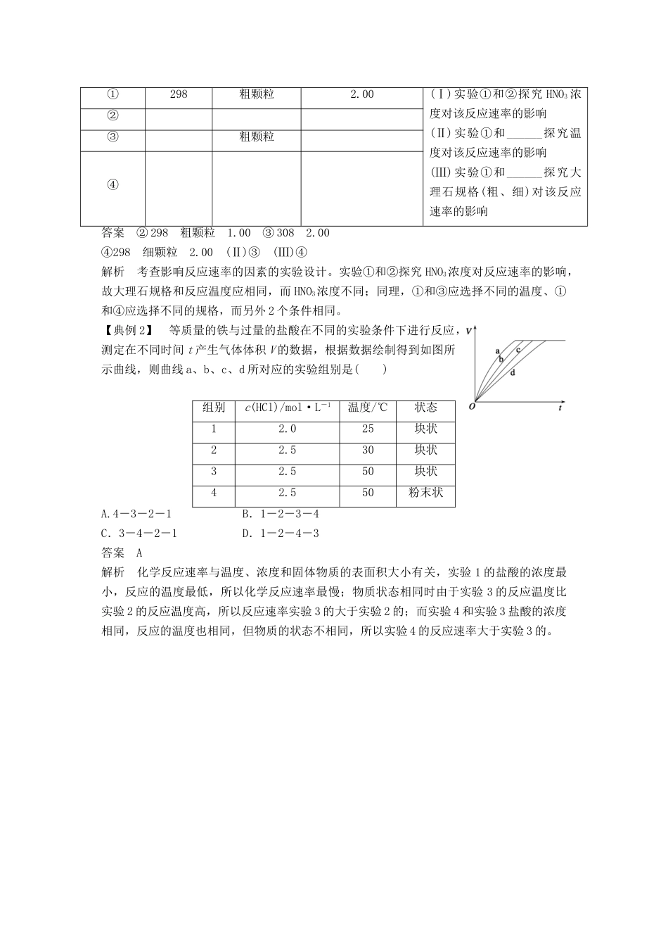高中化学 专题2 化学反应速率与化学平衡 本专题重难点突破学案1 苏教版选修4-苏教版高二选修4化学学案_第2页
