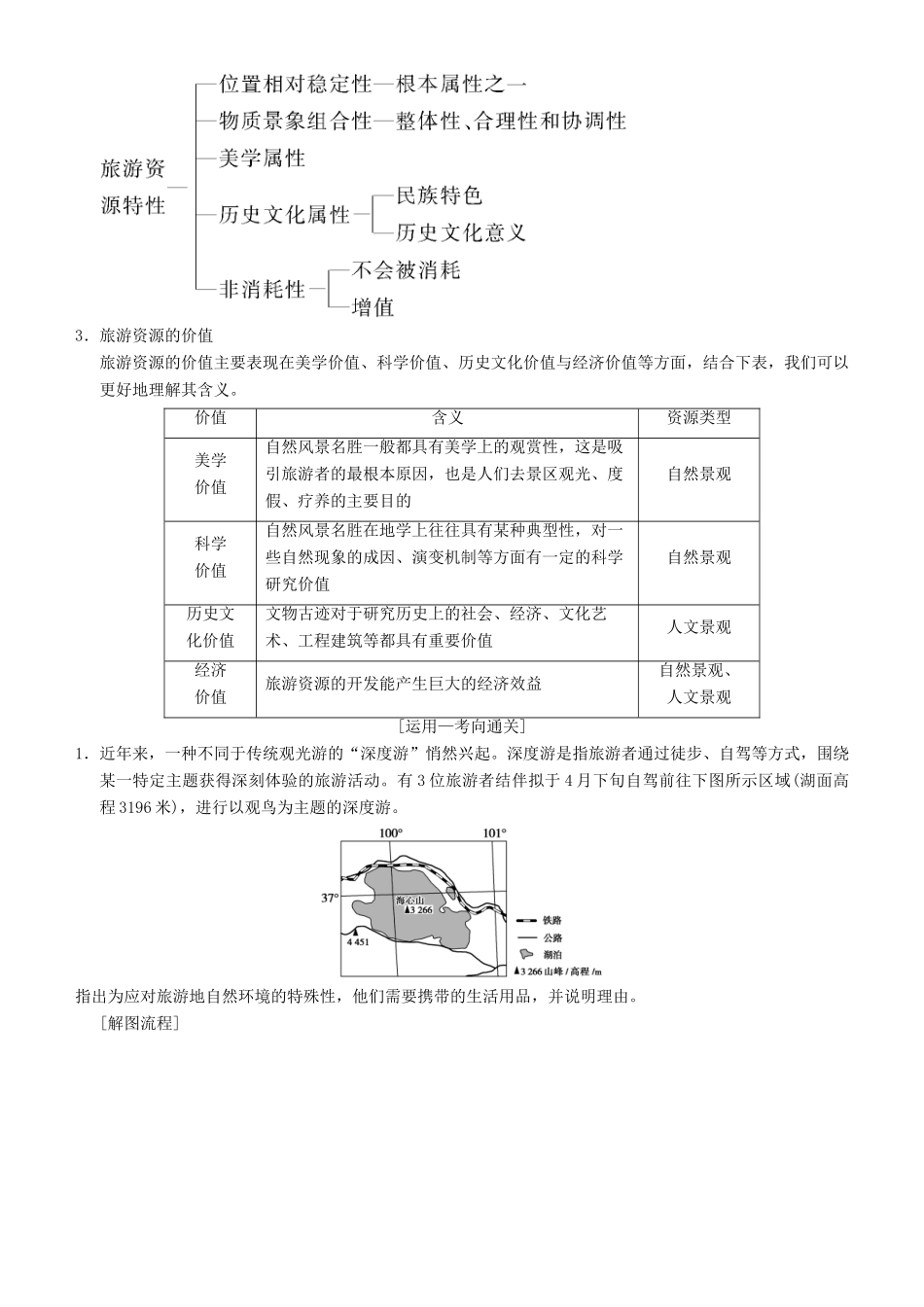 高考地理一轮复习 第四十讲 旅游地理讲练结合学案-人教版高三全册地理学案_第2页