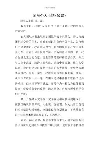 团员个人小结