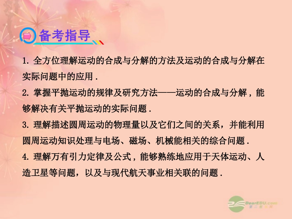 【全程复习方略】2013版高中物理-4曲线运动-万有引力与航天课件-沪科版_第3页