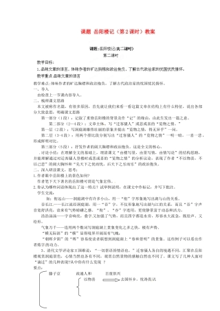 江苏省淮安市涟水县大东中学九年级语文上册 课题 岳阳楼记（第2课时）教案 苏教版