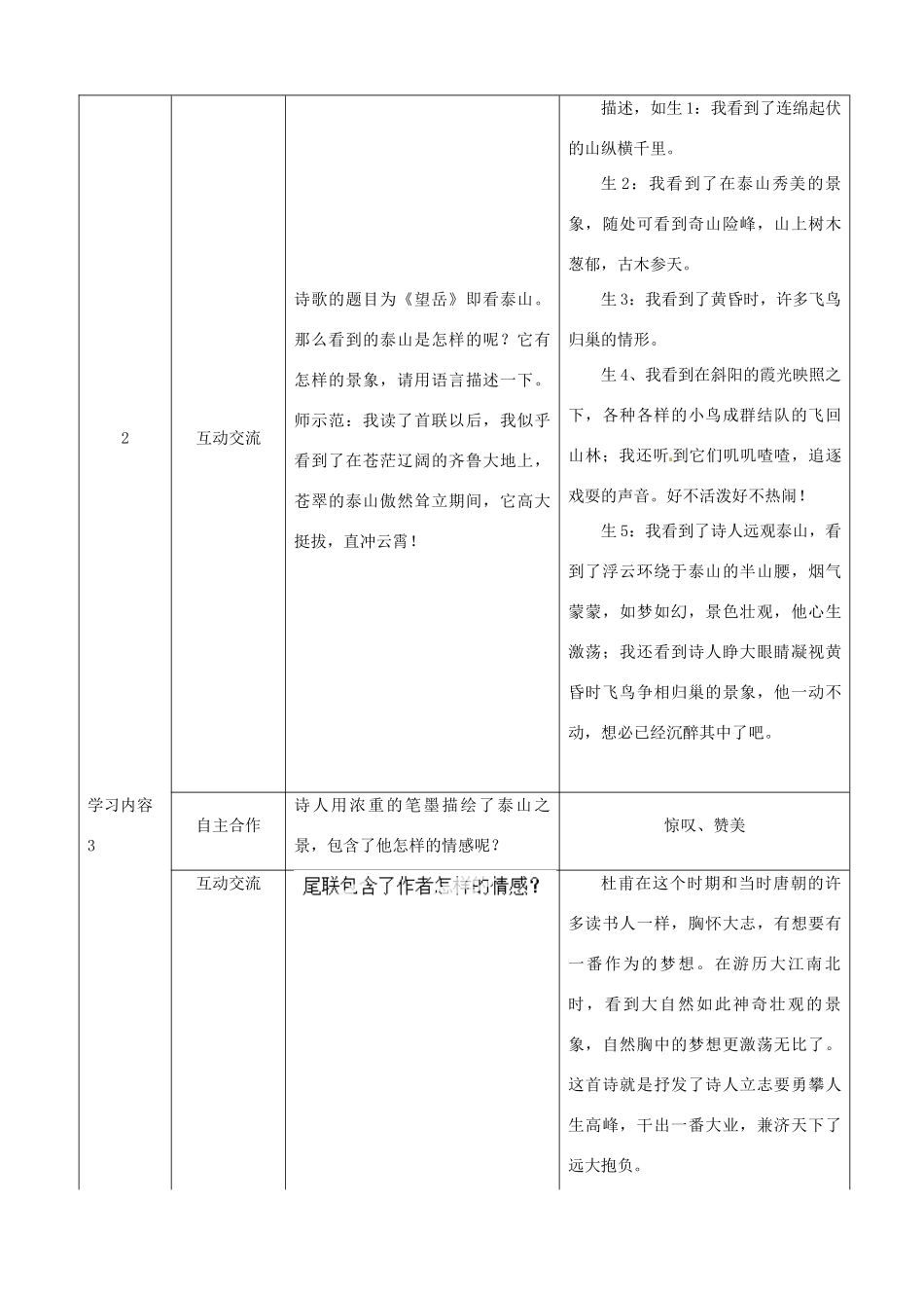 湖北省宜都市红花套镇初级中学八年级语文上册 第五单元 第25课《杜甫诗三首》（第1课时）教案 新人教版_第3页
