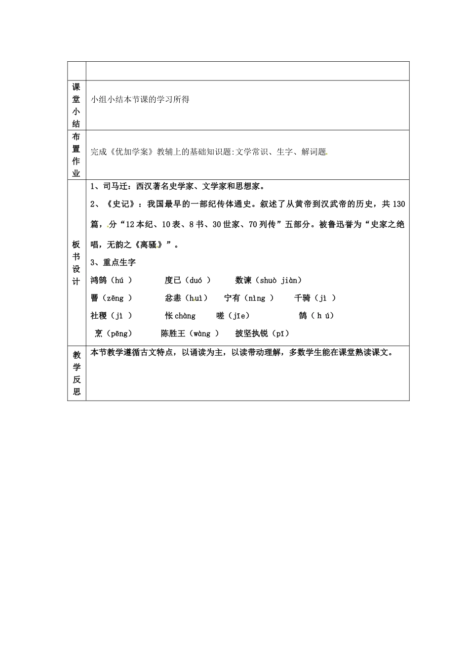 九年级语文上册 第16课《陈涉世家》教案（1） 苏教版-苏教版初中九年级上册语文教案_第3页