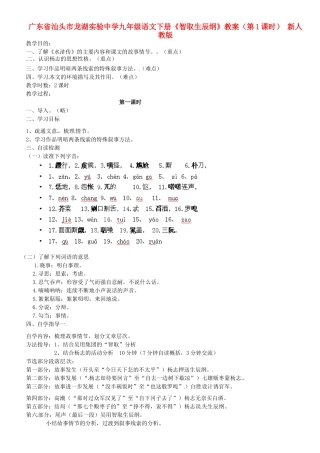广东省汕头市龙湖实验中学九年级语文下册《智取生辰纲》（第1课时）教案 新人教版