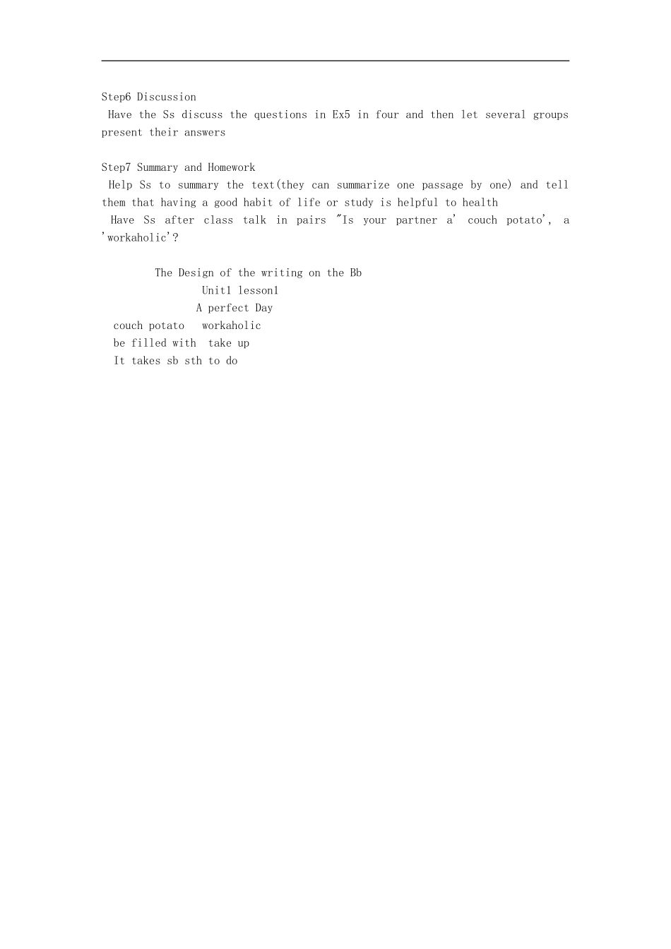 高中英语-Unit-1-Lesson1《lifestyles》A-perfect-day教案6-北师大版必修1_第2页