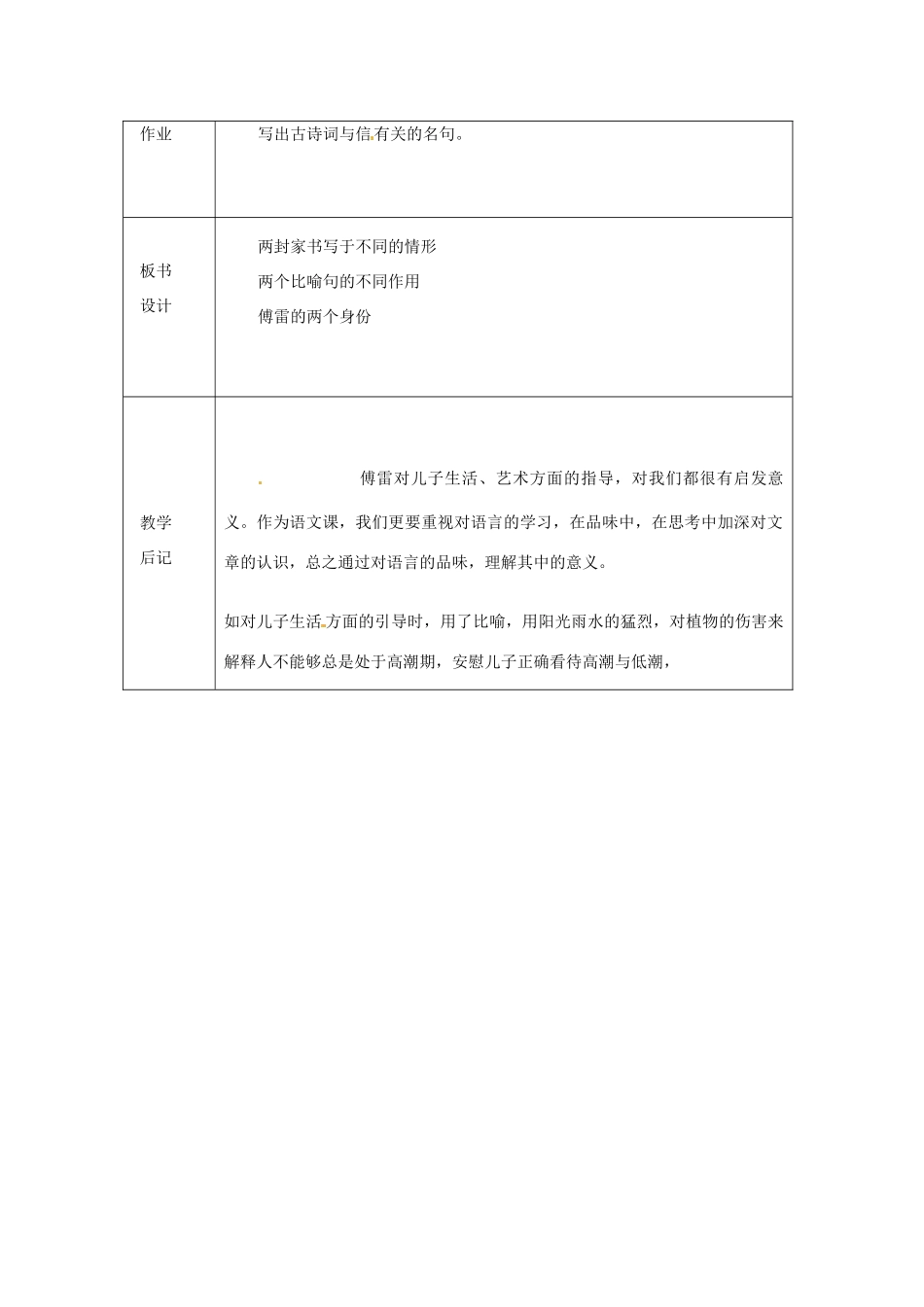 浙江省绍兴县杨汛桥镇中学九年级语文上册 傅雷家书1教学案 人教新课标版_第3页