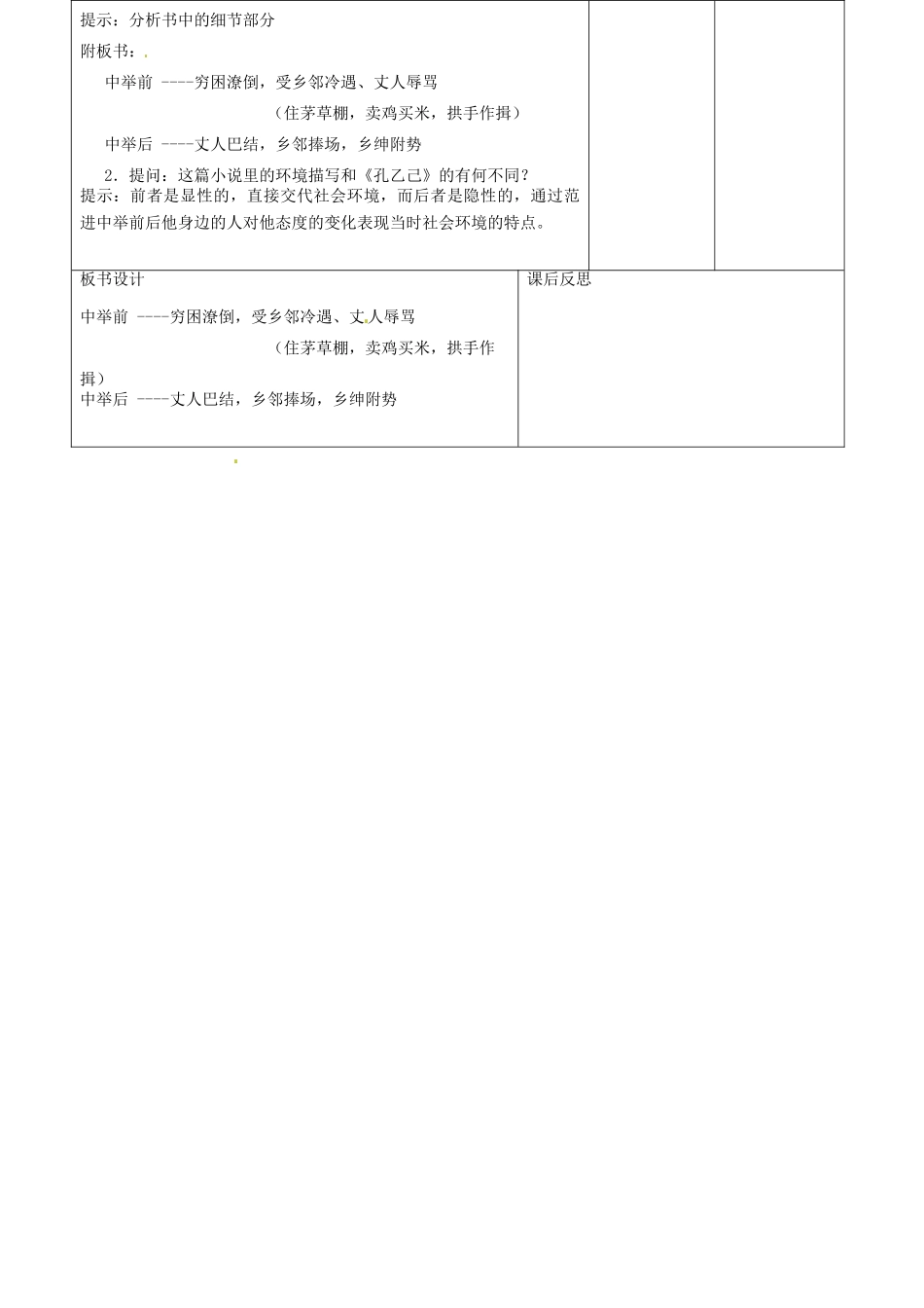 天津市小王庄中学九年级语文下册 19.范进中举教案 新人教版_第2页