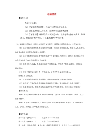 辽宁省盘锦市九年级物理下册 电磁感应教学设计 鲁教版