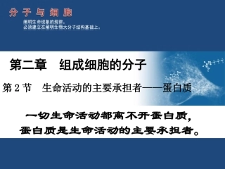 必修一2.2蛋白质生命活动的承担者