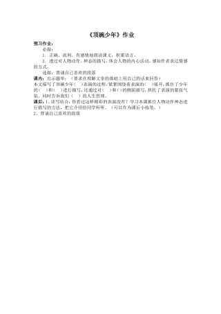 《顶碗少年》分层作业
