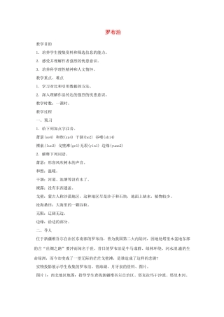 重庆市万州分水中学八年级语文下册 罗布泊教案 新人教版 