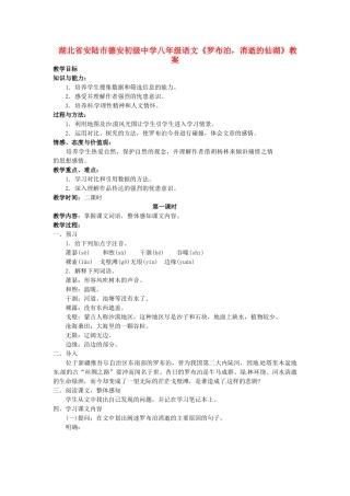 湖北省安陆市德安初级中学八年级语文上册《罗布泊，消逝的仙湖》教案