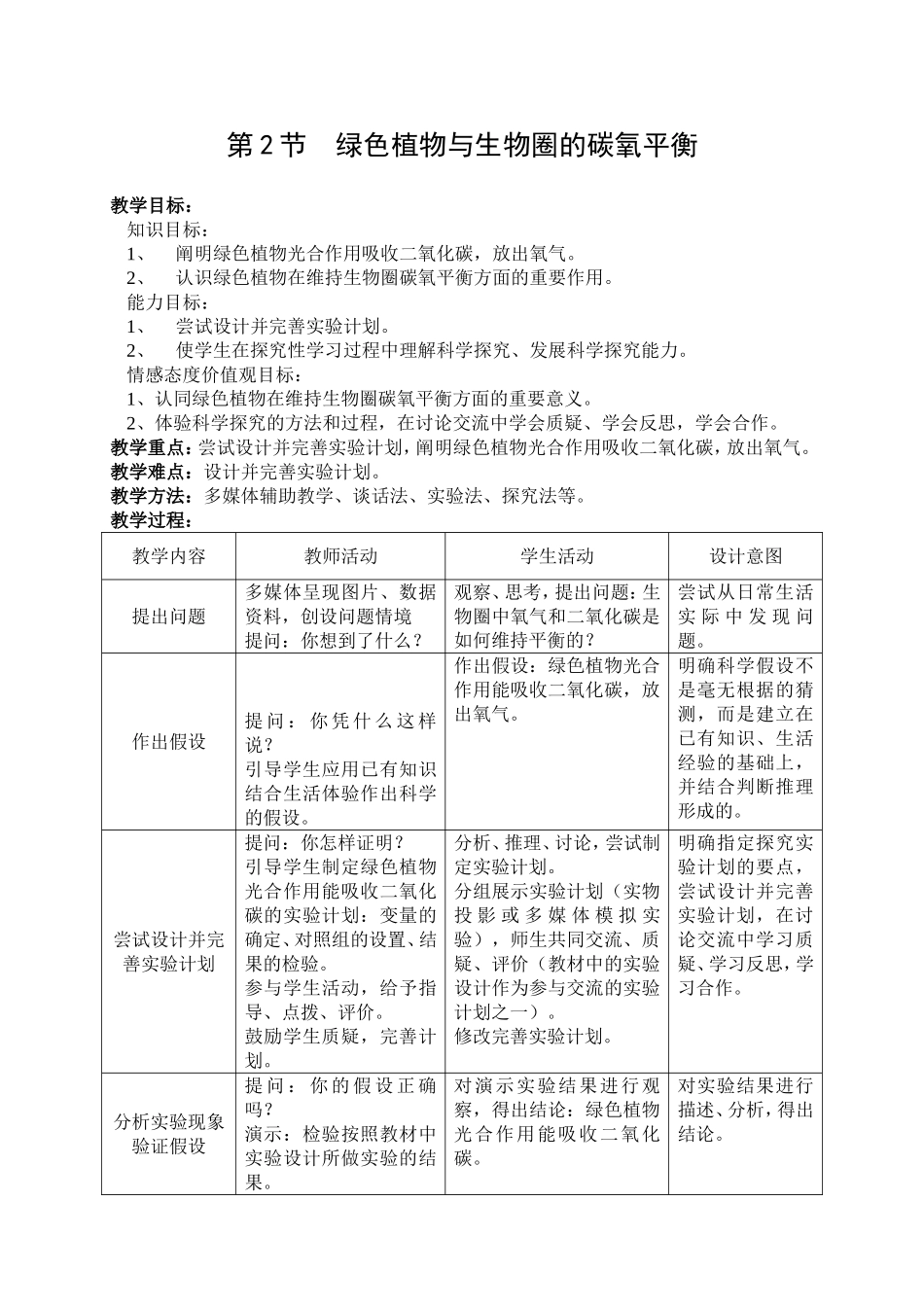 第2节绿色植物与生物圈的碳氧平衡_第1页