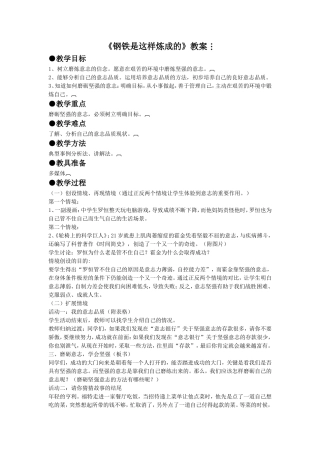 《钢铁是这样炼成的》教案1