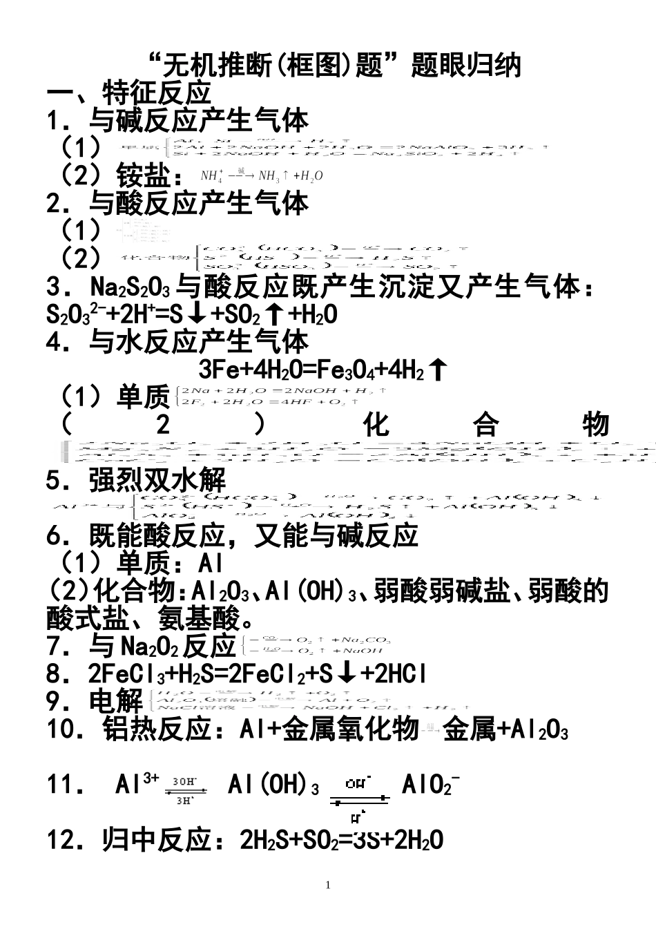 “无机框图题”题眼归纳2_第1页