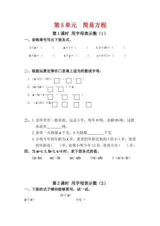 第5单元-简易方程