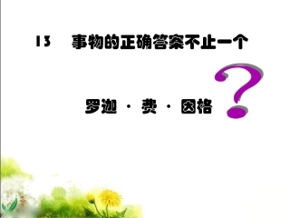 《事物的正确答案不止一个》参考课件2