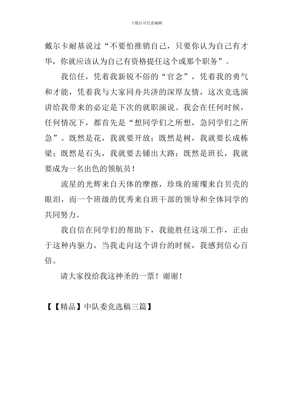 中队委竞选稿三篇_第3页