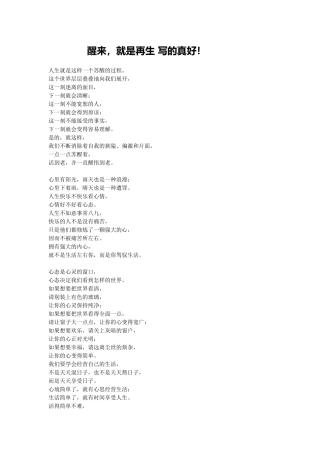 醒来-就是再生写的真好!文档