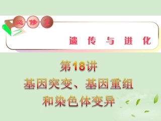【教学导航】2012届高三生物复习-第18讲-基因突变、基因重组和染色体变异课件-新人教版必修2